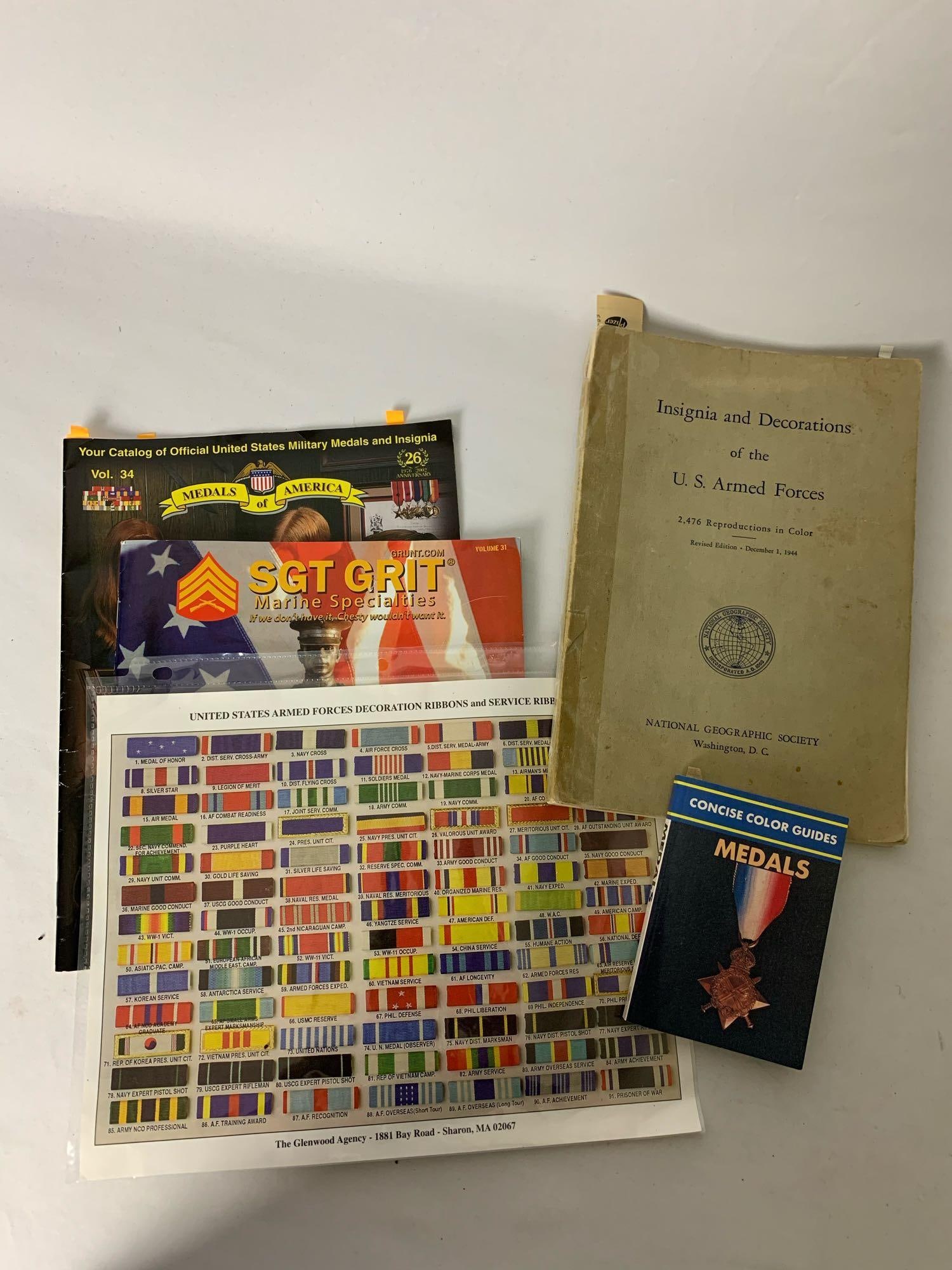 Lot, 2 Books, 2 Catalogs, 1 USAF Decoration Ribbons and Service Ribbons page (1 of 4)