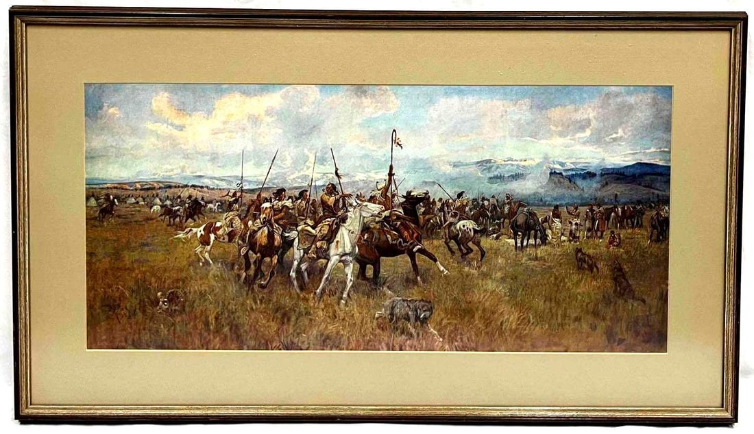 Framed Print "Lewis & Clark Meeting The Flat Heads" By  Charles M. Russell 1864-1926 (1 of 11)