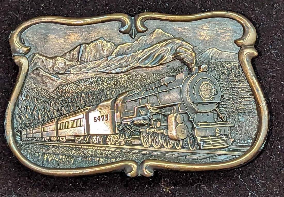 Vintage Steam Train Brass Belt Buckle (1 of 4)