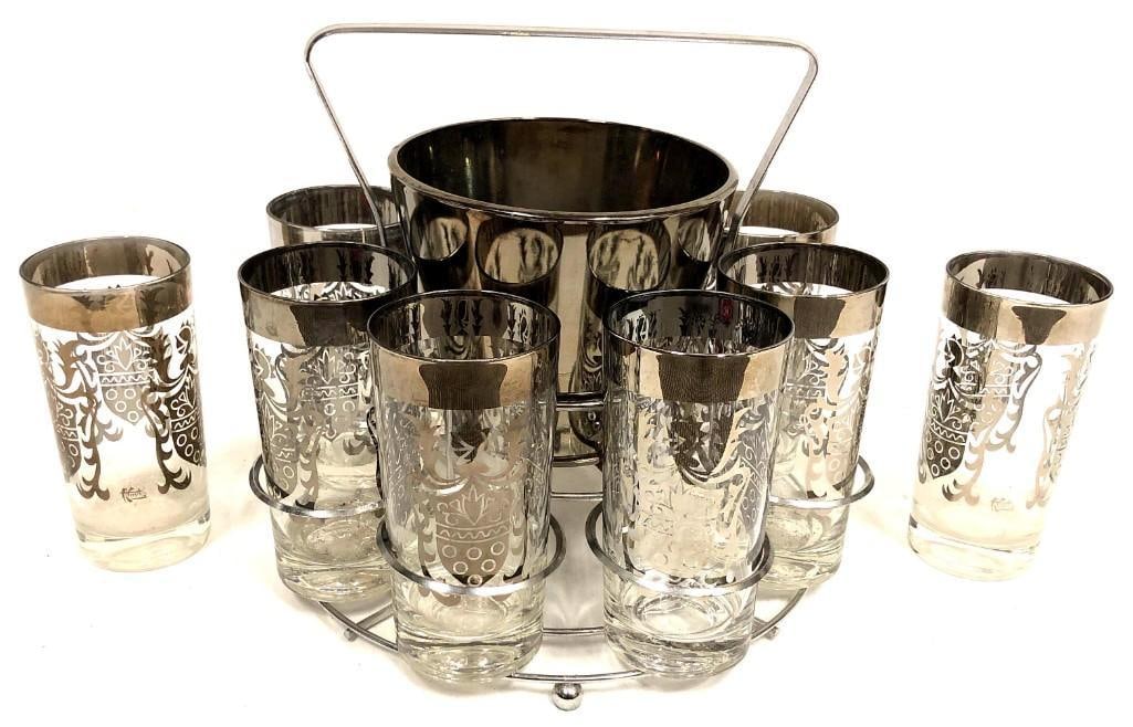 MCM Kimiko Silver Crest Tumbler and Ice Bucket Set (1 of 8)