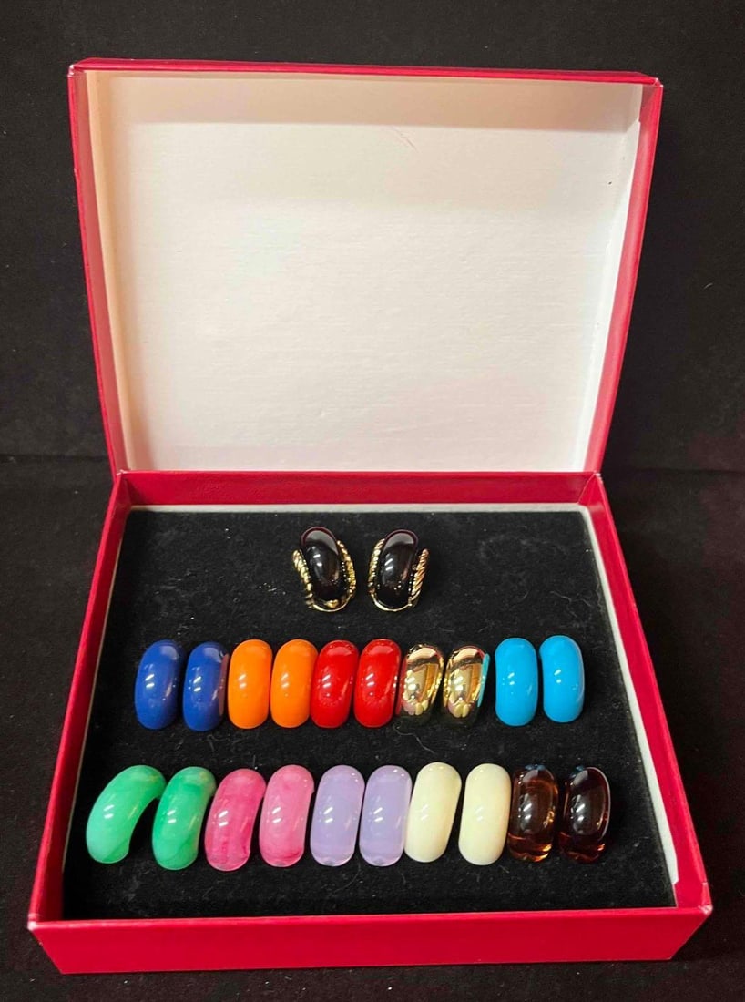 Kenneth Jay Lane Interchangeable 12 Piece Half Hoop Earring Set (1 of 6)