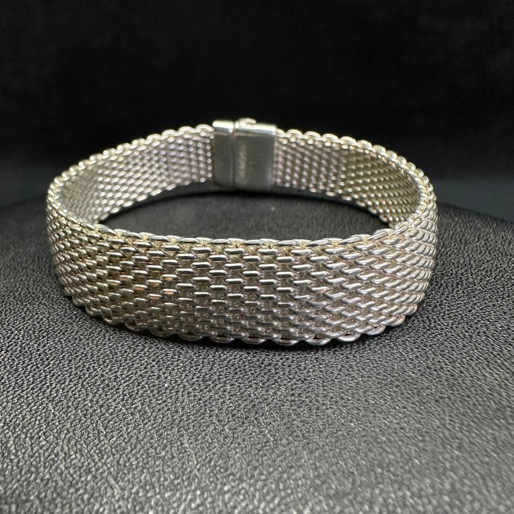 Sterling Silver Weave Link Bracelet (1 of 2)