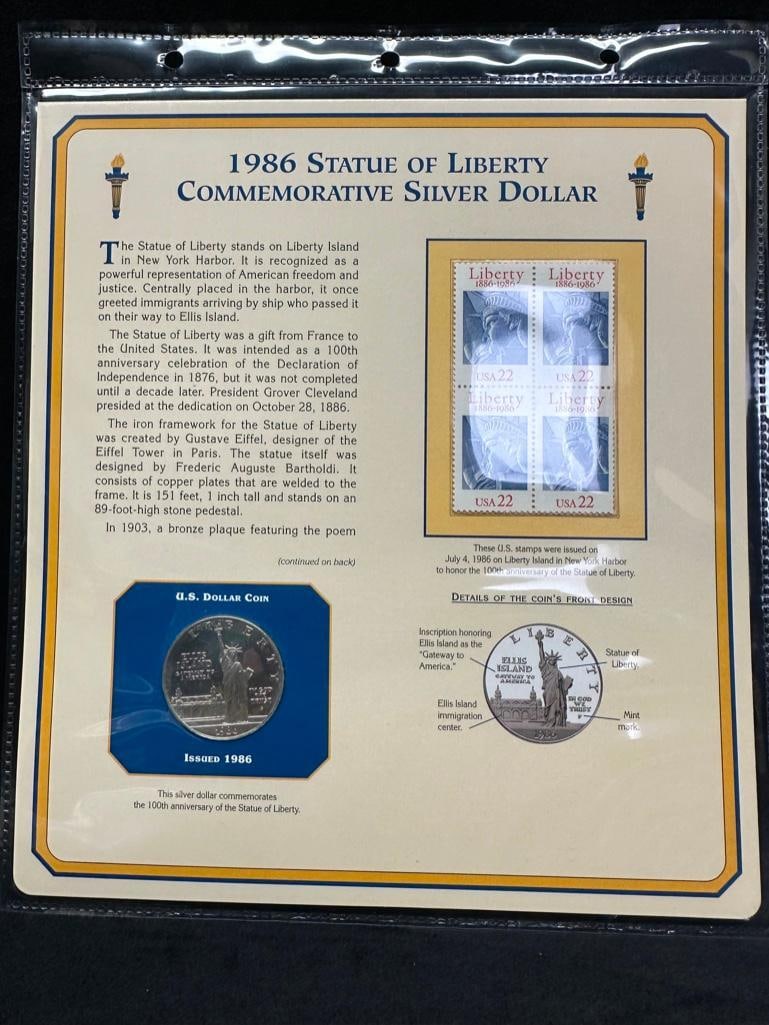 1986 Commemorative Silver Dollar Collector Panel (1 of 2)