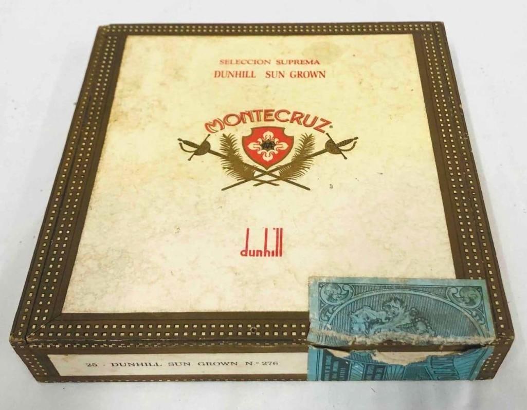 Vintage Montecruz Wood Cigar Box: This lot contains a Vintage Montecruz Wood Cigar Box. It is approx 6 3/4" x 6 3/4" x 1 1/4" and it weighs about 0.3lbs. Overall the Wood Cigar Box is in good condition with some light wear