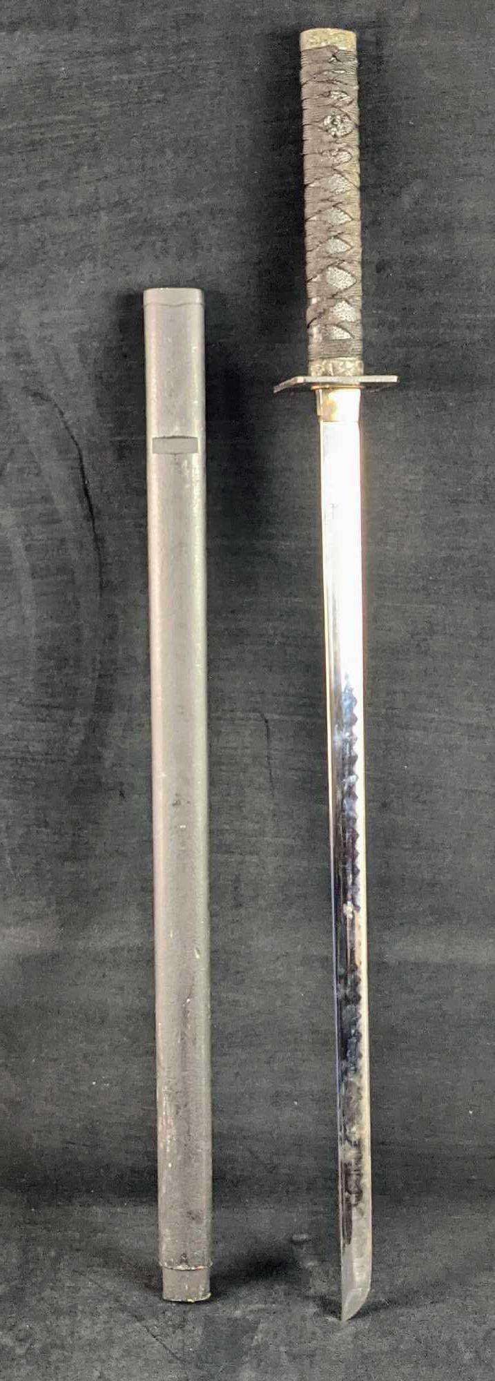 Stainless Steel Ninjato Sword With Hilt Shinobigatana Shinobi Ninja: Stainless Steel Replica Ninjato Sword With Hilt. The maker or date of creation is unknown. Both Ninjato Sword and hilt are in a good, used condition with some wear. For display purposes only.