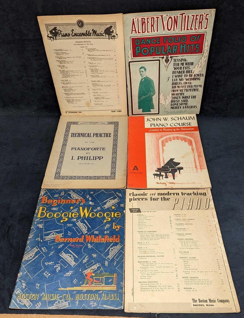 6 Vintage Piano Sheet Music Sheets & Paperback Collections (1 of 8)