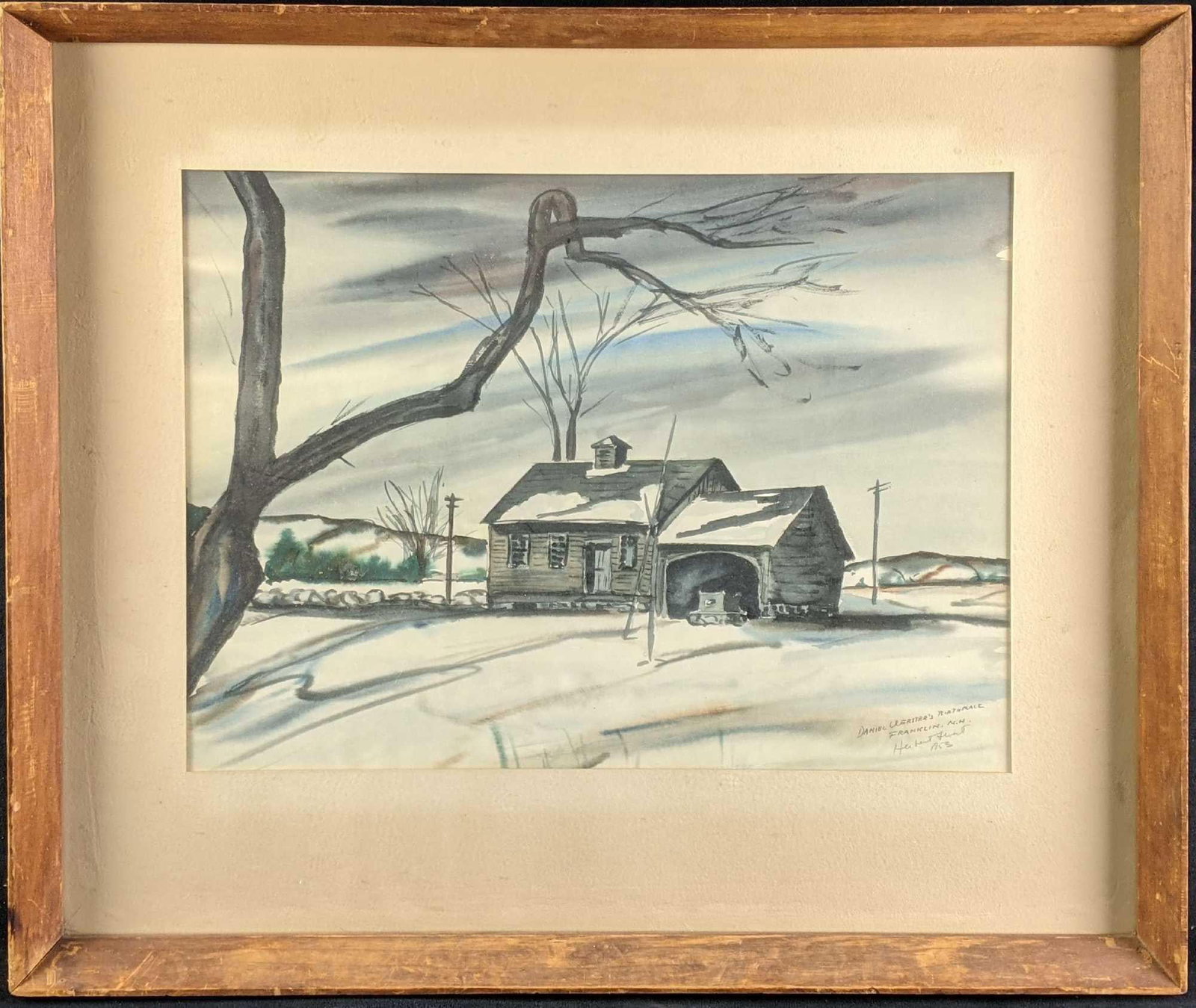 Watercolor Painting of Daniel Webster Birthplace (1 of 5)