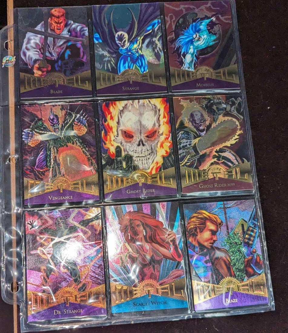 9 Fleer Marvel Metal Trading Cards U (1 of 11)
