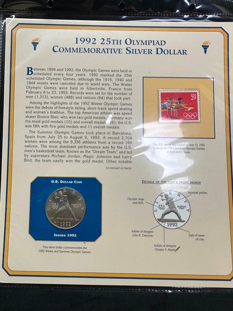 1992 Olympics Silver Dollar Collector Panel (1 of 2)