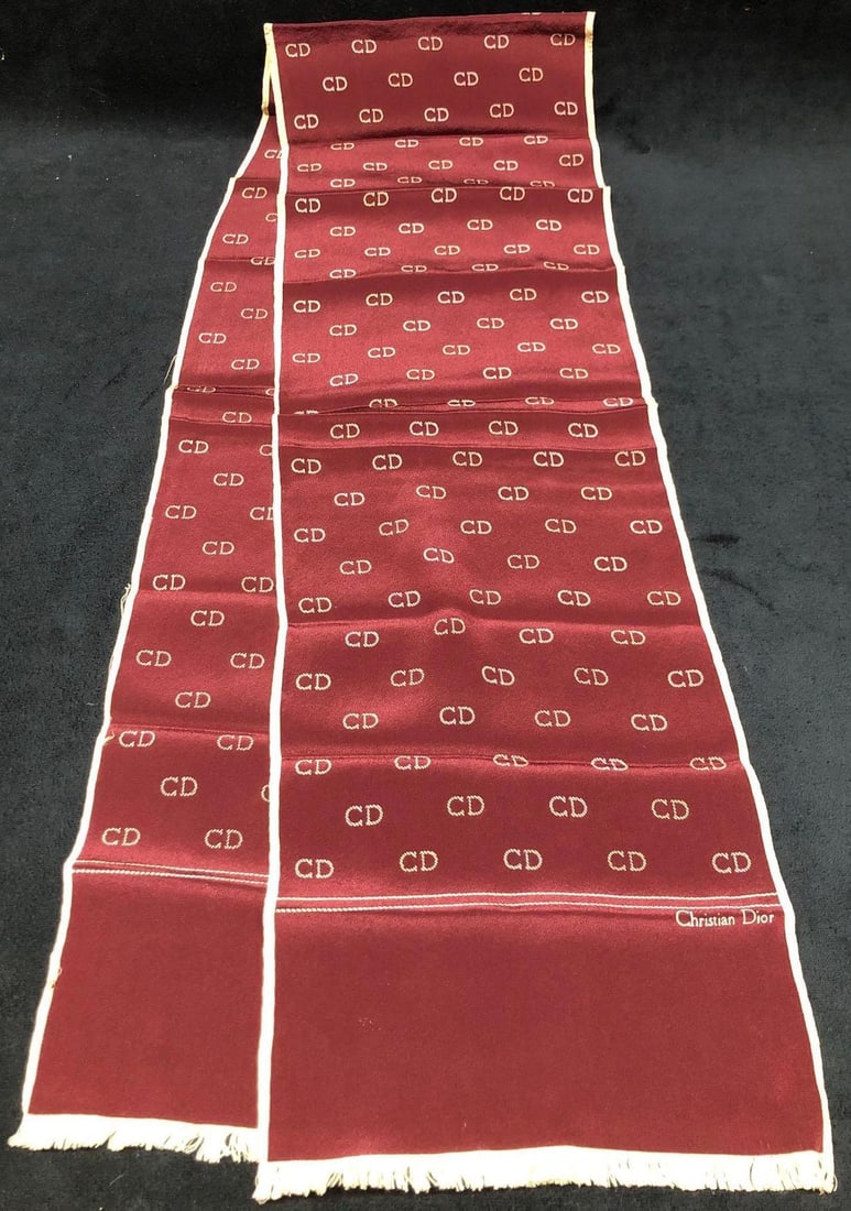 Vintage Christian Dior Monogram Logo Silk Scarf (1 of 6)