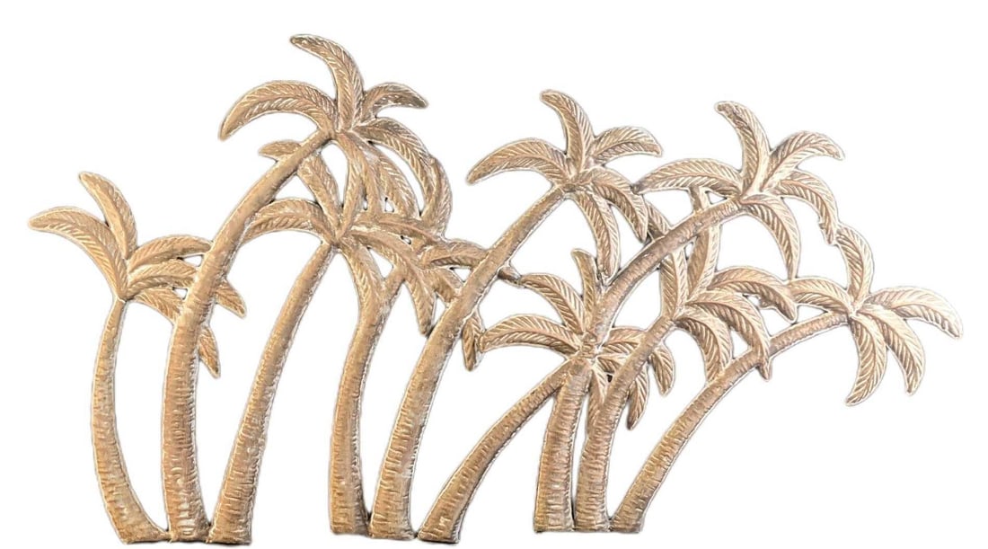 Vintage Metal Hanging Tropical Palm Trees (1 of 5)