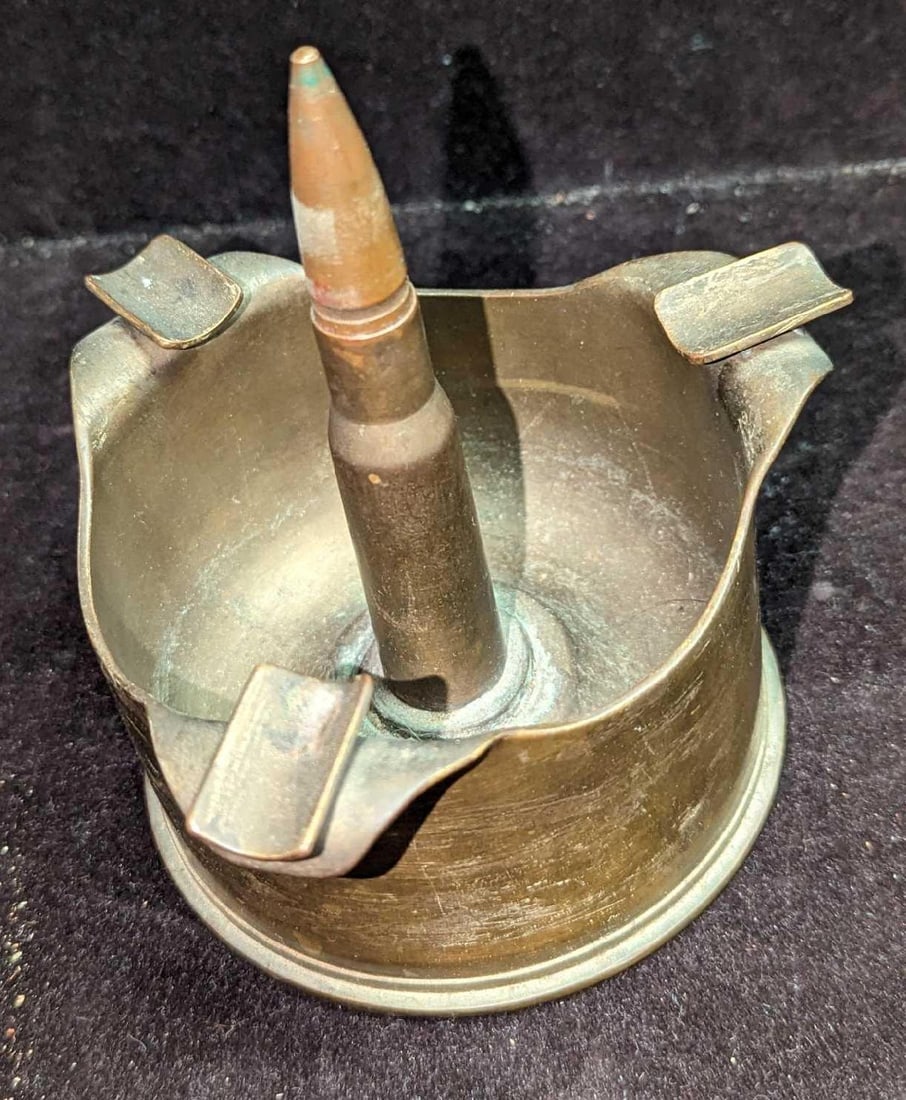 WWII Trench Art Military Shell Casing Ashtray (1 of 7)