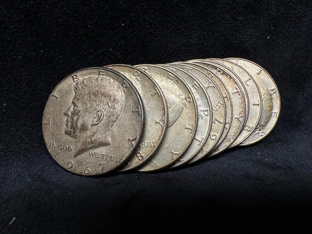 10 Kennedy Half Dollars 1965-1969 (1 of 2)