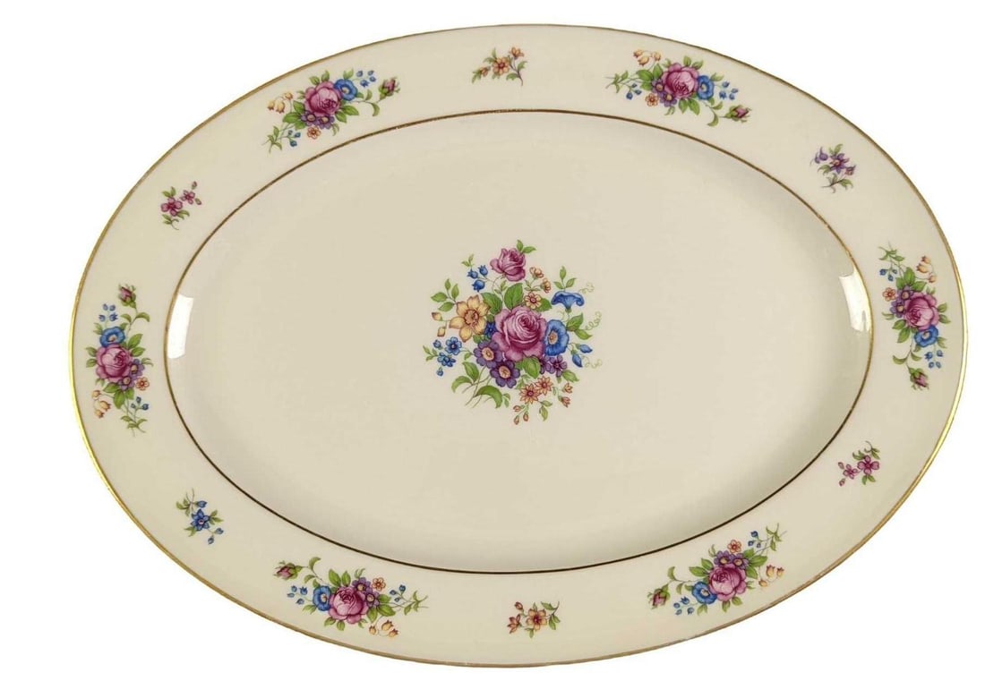 Vintage Retired Lenox Rose 15" Oval Serving Platter (1 of 6)