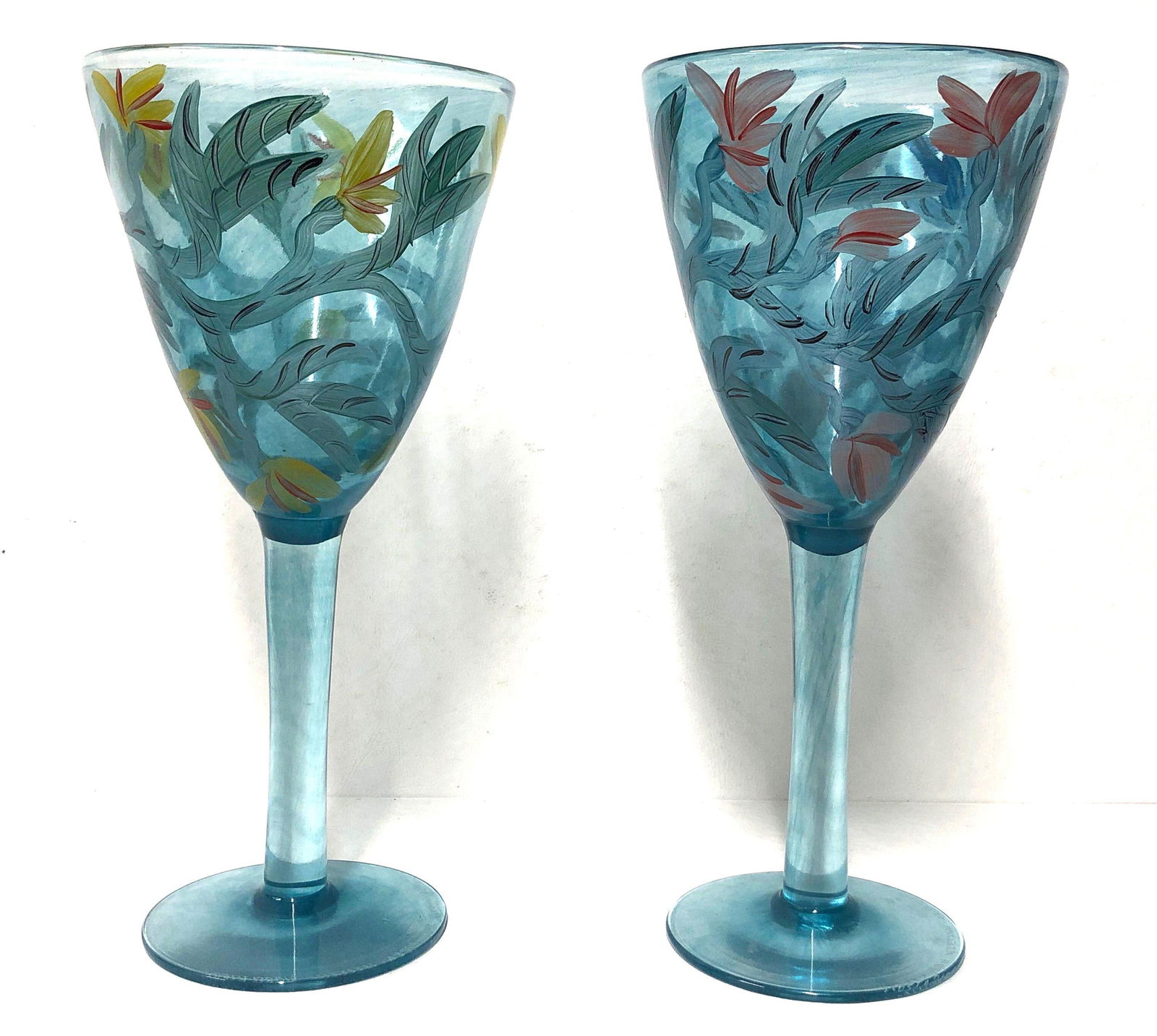 Kosta Boda Swedish Art Glass - "Atelier" Goblet Stemware 2pc - Ulrica Vallien - Signed (1 of 15)