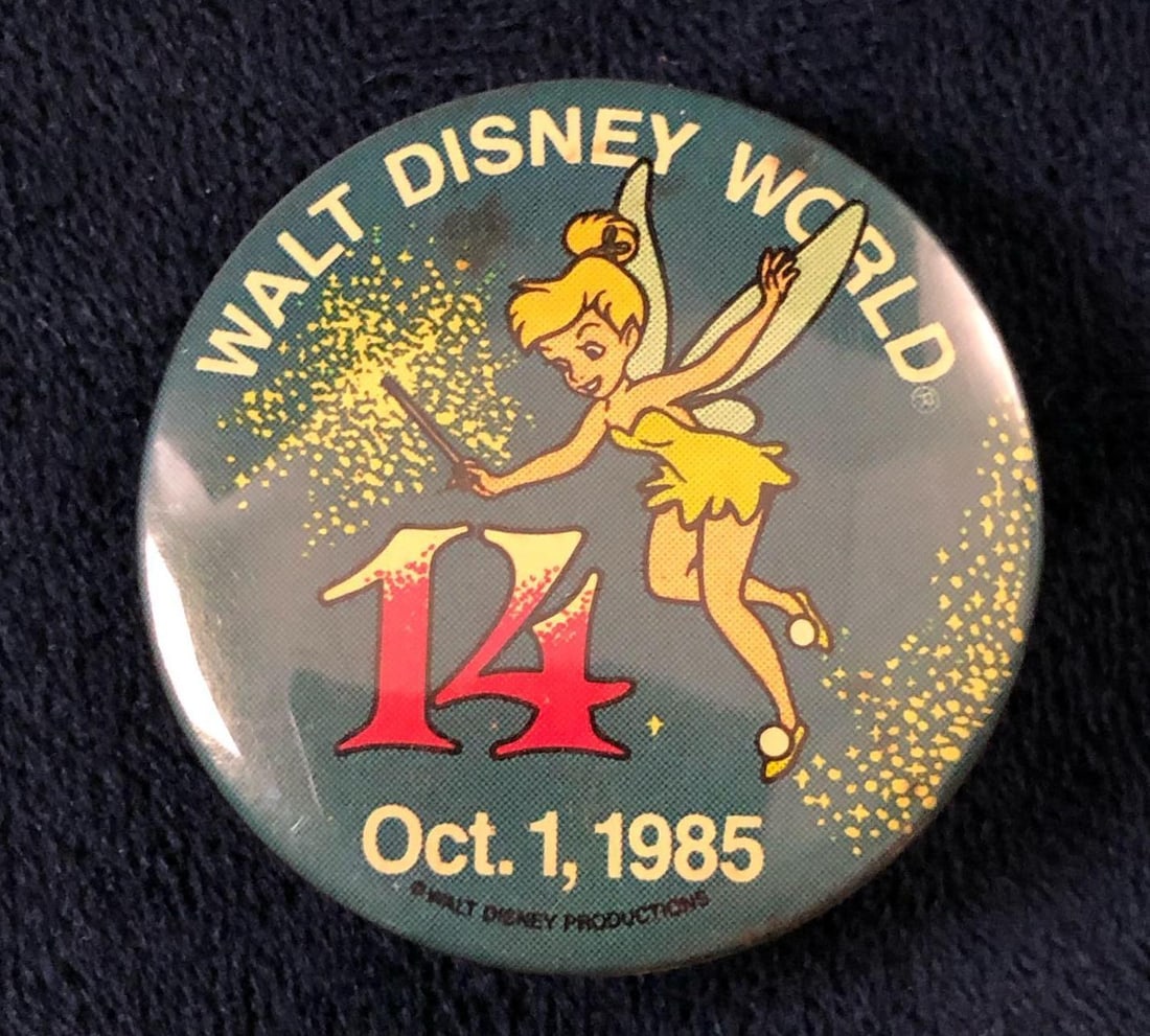 Lot of Vintage 22 Official 1983 Walt Disney World Happy Birthday 14th Tinkerbell Pin Cast Member (1 of 4)