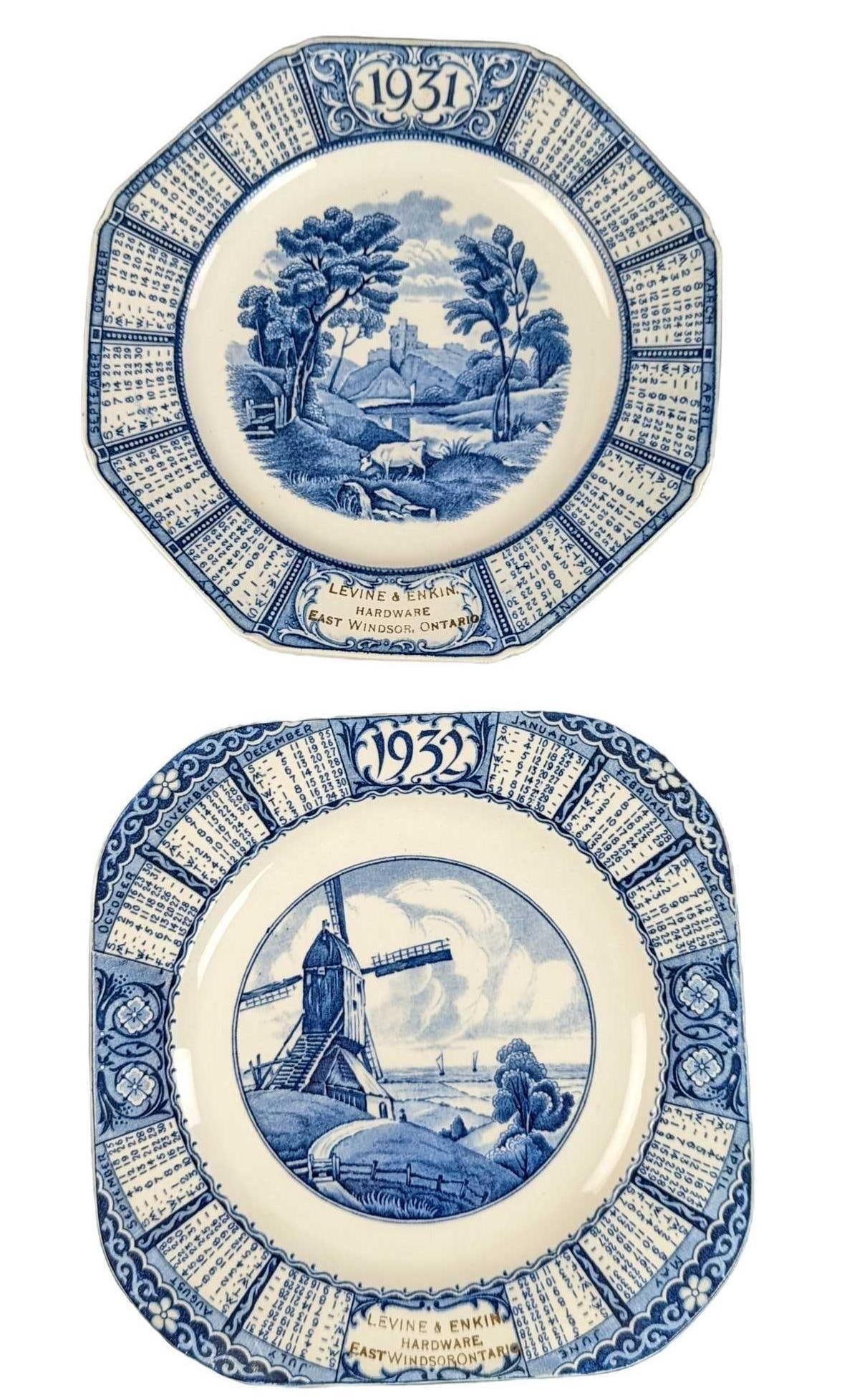 Vintage 1931 & 1932 Fine China Calendar Plates (1 of 9)