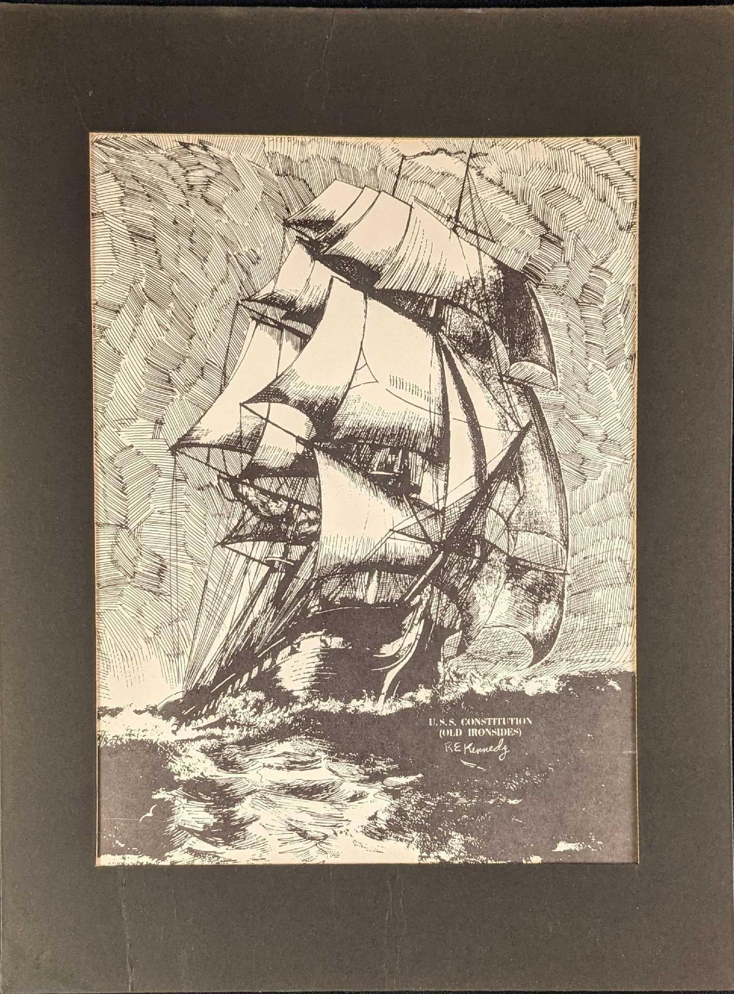 R.E. Kennedy Signed Old Ironsides Print (1 of 4)