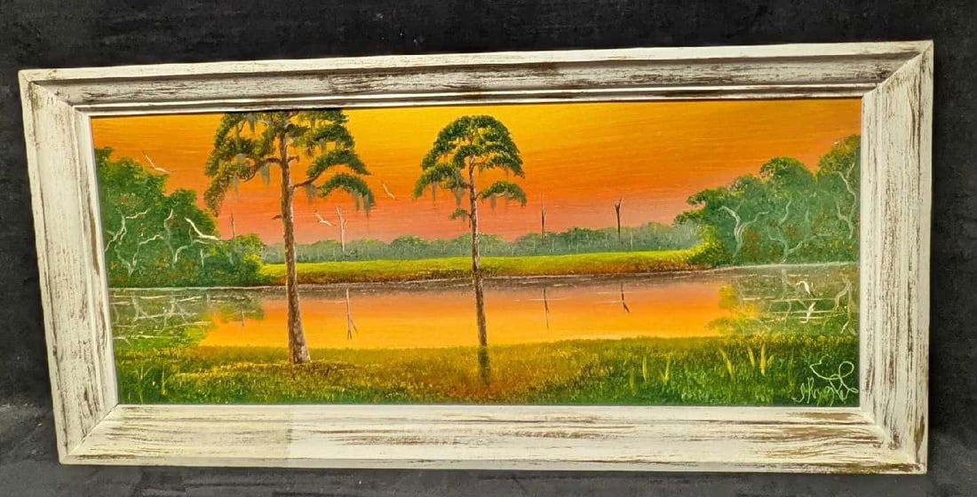 Highwaymen Isaac Knight Original Oil On Panel Sunset Cypress  R42 (1 of 8)