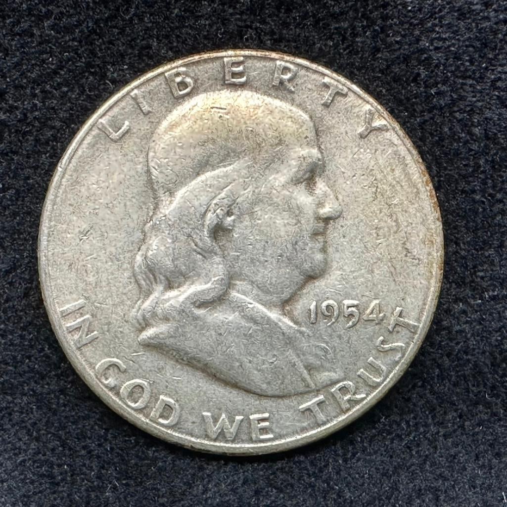 1954 S Franklin Silver Half-Dollar (1 of 2)