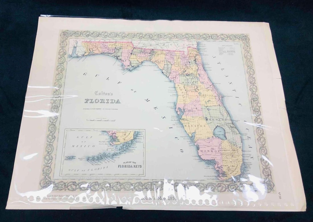 Reprint From The Original Coltons Map 1855 No.30 Copyright 1967 (1 of 7)