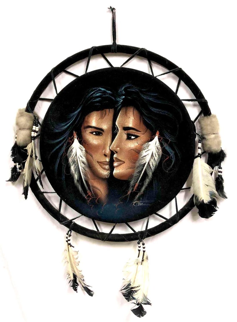 Dream Catcher With Native American Woman's Face Signed By Artist (1 of 6)