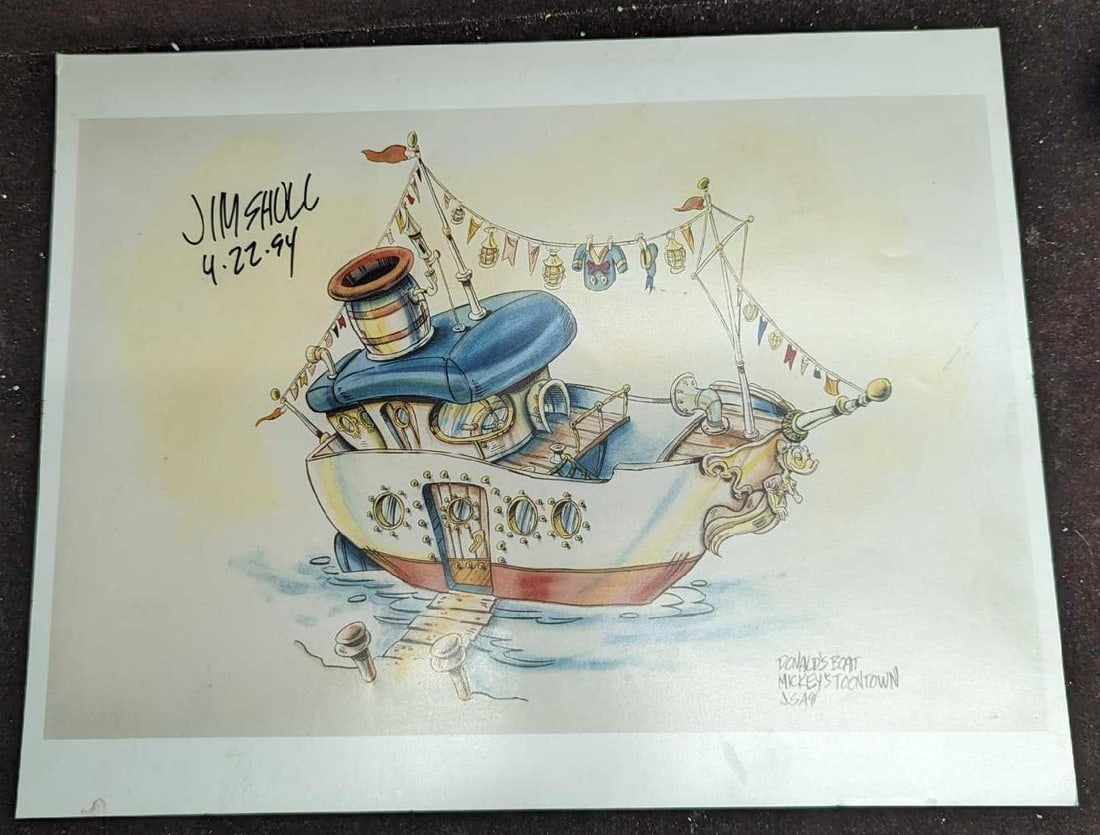 Autographed Jim Shull Toontown Concept Art Photo Print (1 of 4)