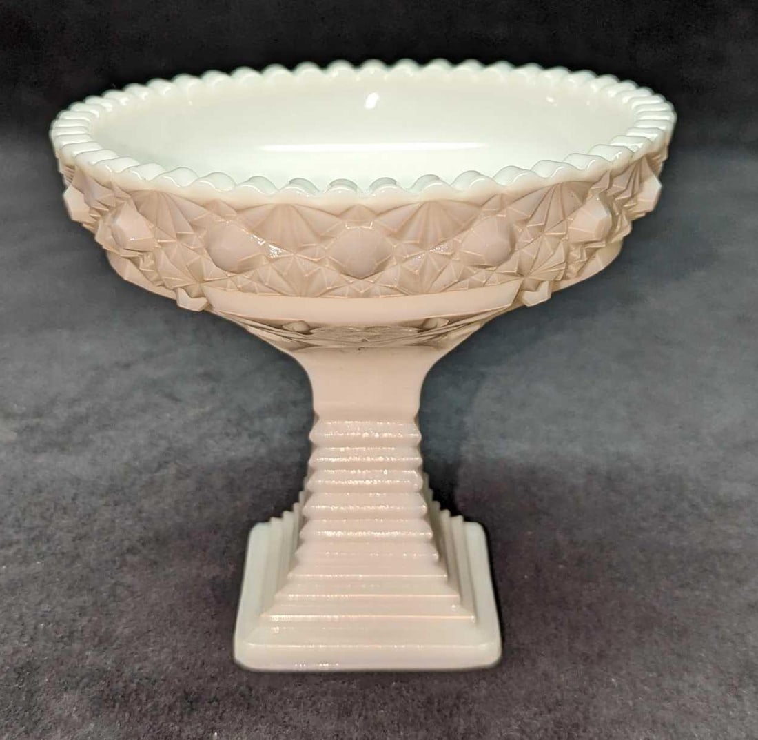 Vintage White Milk Glass Footed Compote (1 of 7)