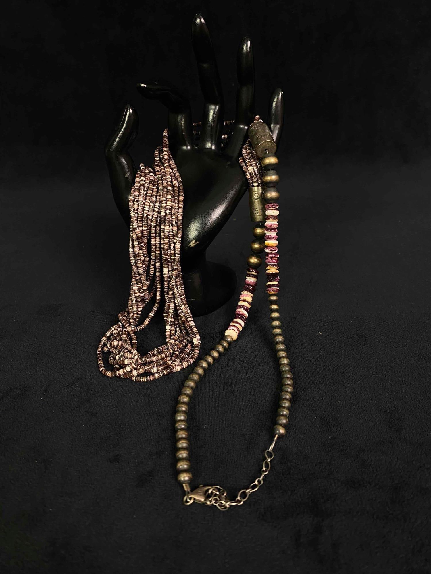 Designer FD Vintage Heishe Potato Chip Beaded Multistrand Necklace (1 of 7)