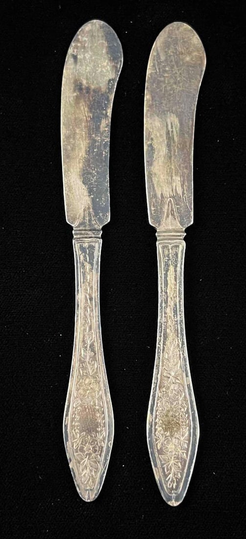 Solid Sterling Silver Small Butter Knives (2) (1 of 8)