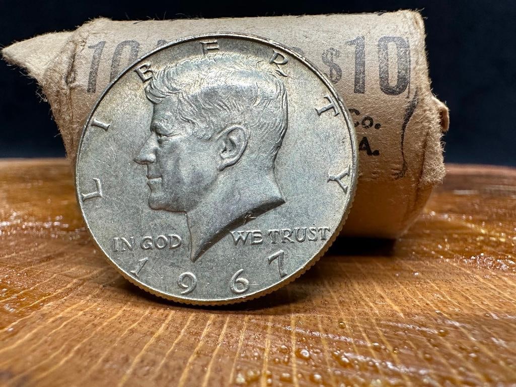 Roll of 1967 P Kennedy Half-Dollars (1 of 2)