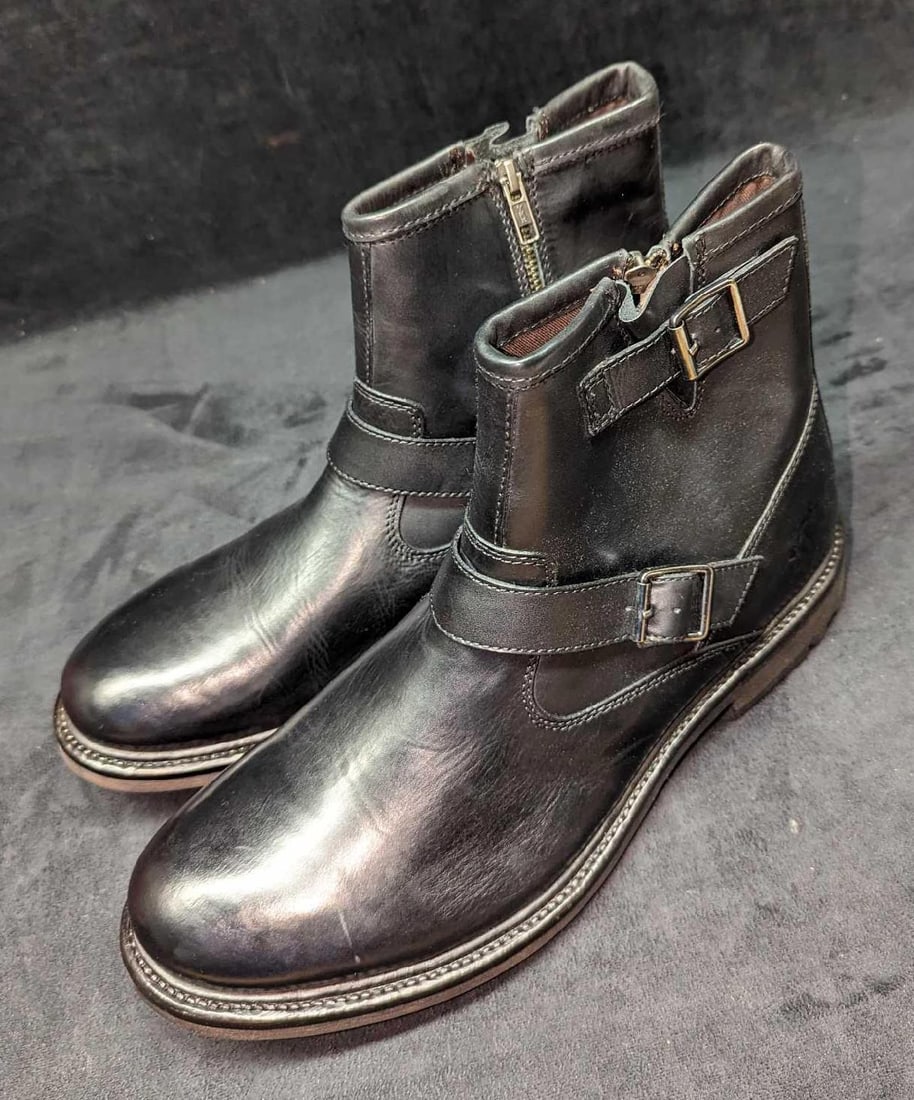 Base London Zinc Leather Size 11 Biker Boots (1 of 9)