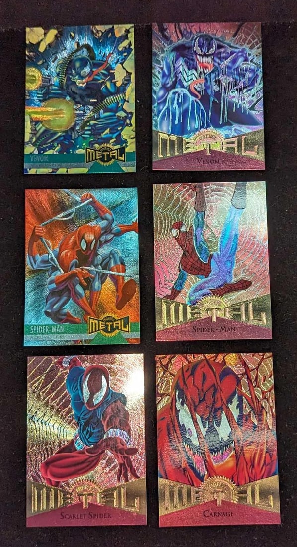 6 Marvel Metal Spider-Man 1995 Fleer Cards (1 of 8)