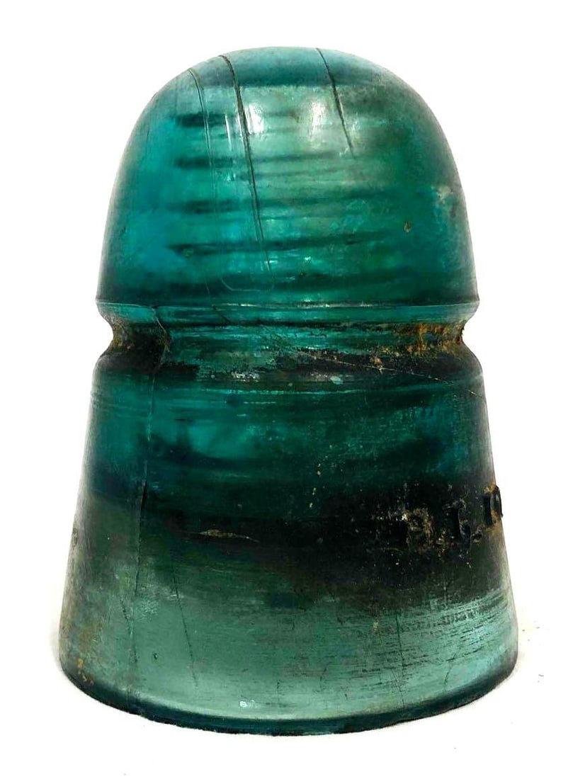 H.G CO. Aqua Petticoat Antique Glass Telegraph Insulator (1 of 6)