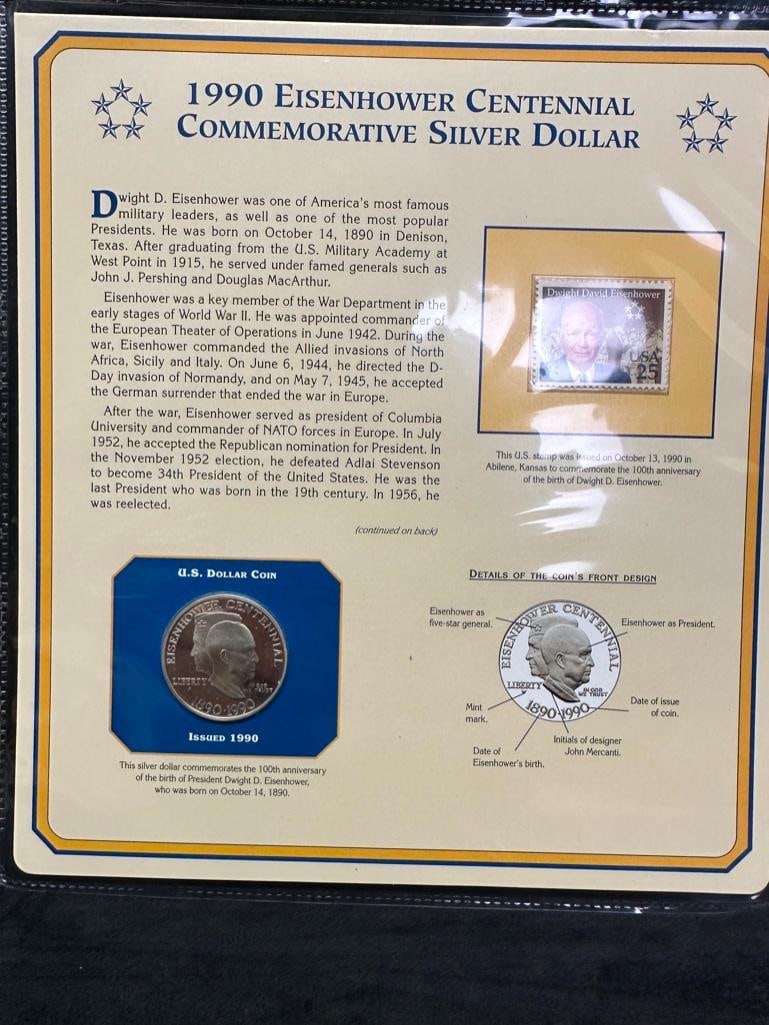 1990 Commemorative Silver Dollar Collector Panel (1 of 2)