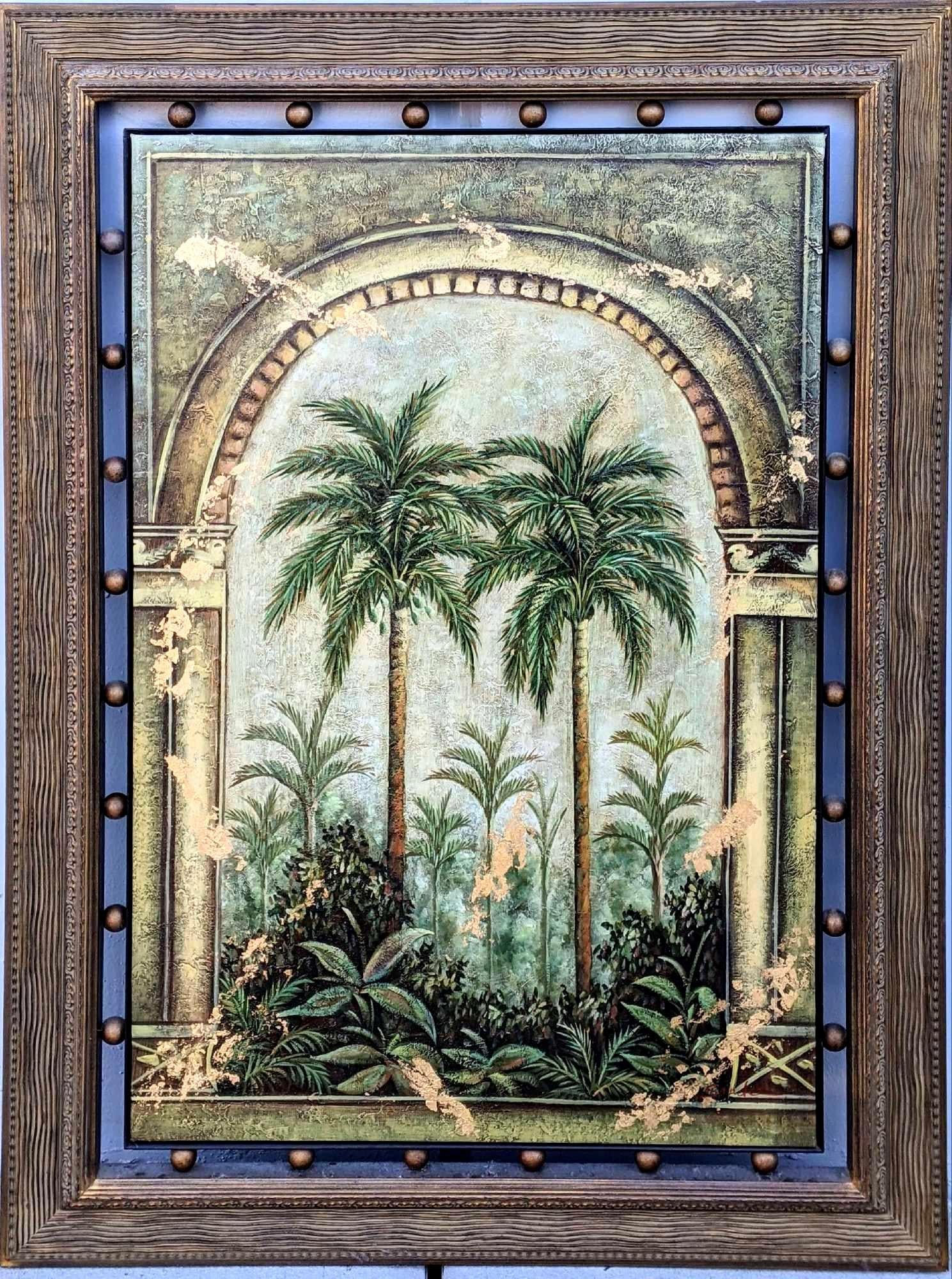 Canvas Textured Art Print Framed Wall Decor: Canvas Textured Art Print Framed Wall Decor This is a beautiful texture print with an exceptional frame around it. This piece is in good condition with only small wear spots on the corner of the frame