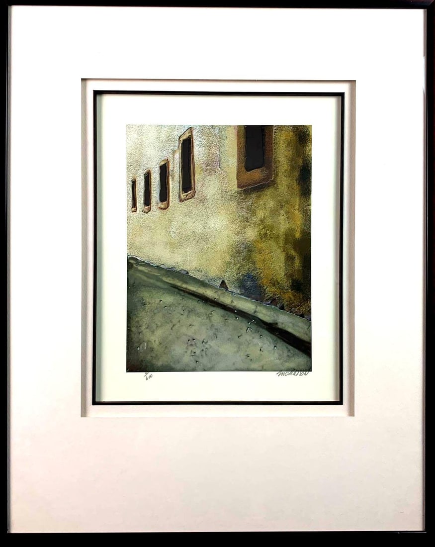 Glass Framed/Numbered/Signed Abstract Print Windows On Street: Glass Framed/Numbered/Signed Abstract Print Signature: Morrison, Numbered 4/600 Print Measurements: 15" by 12" Glass Framed Measurements:2' 2" by 21" Weight: 9 lbs