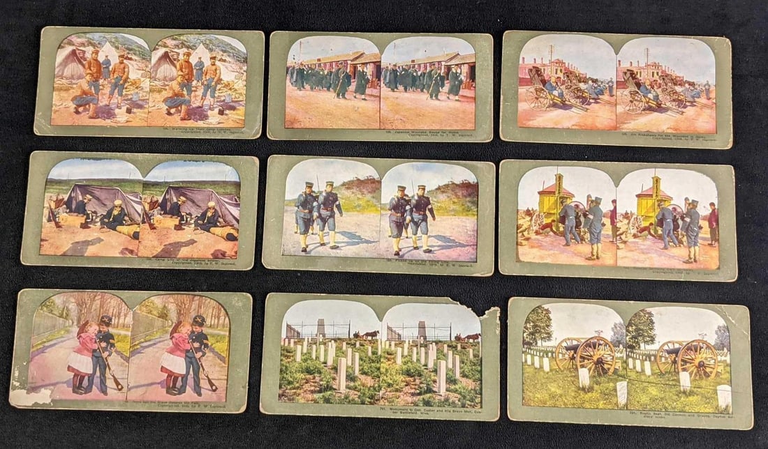 9 Vintage Stereoscopic Photos Soldiers & War (1 of 8)