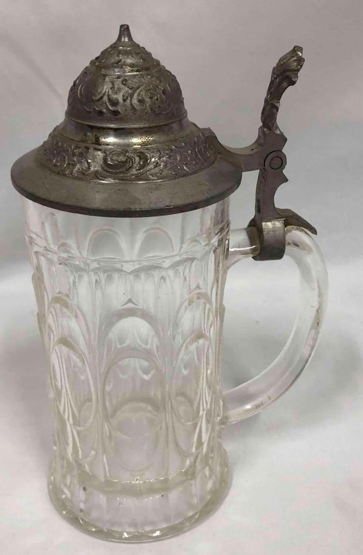 German Stein With Pewter Lid (1 of 9)