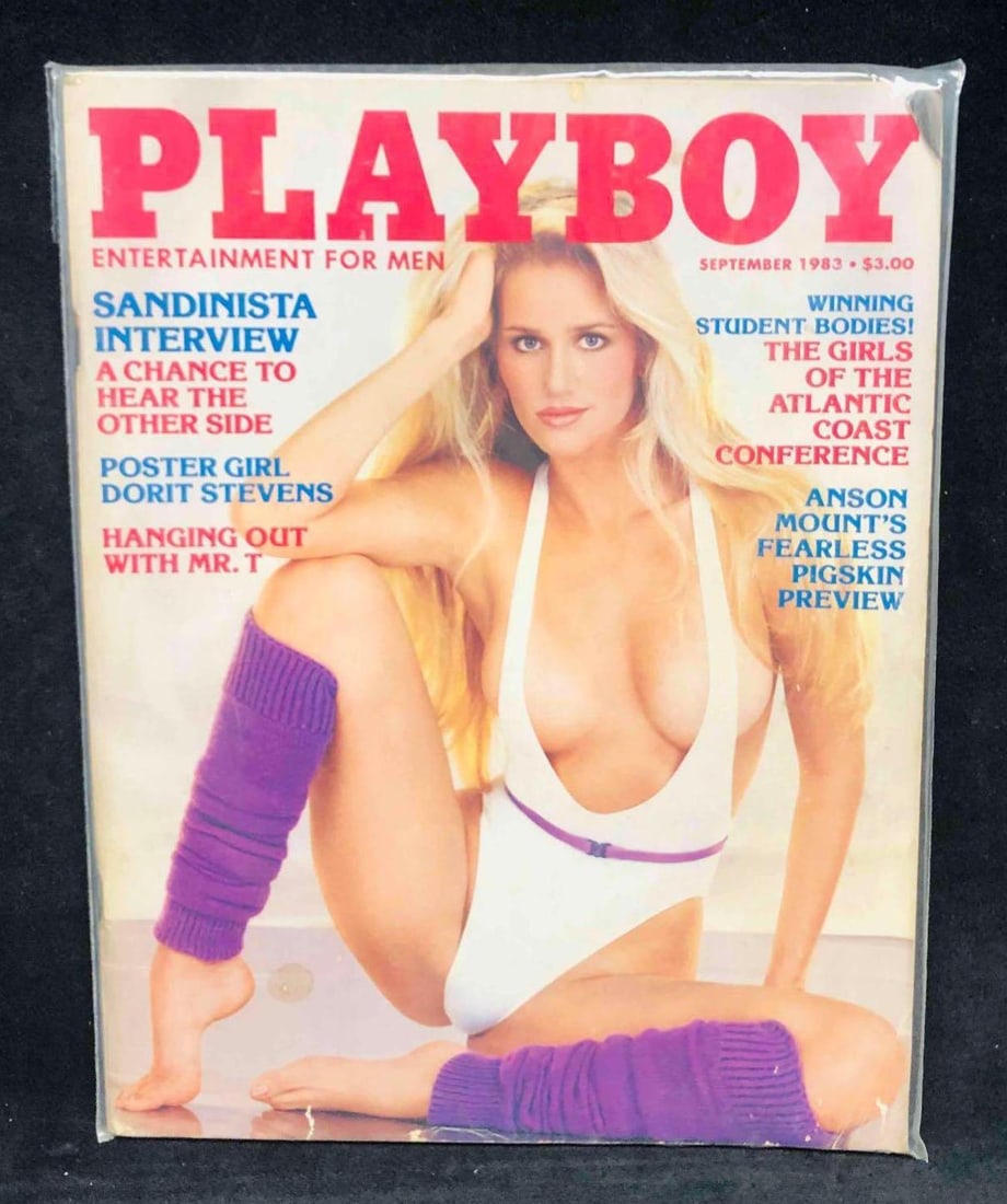 Vintage Playboy September 1983 Dorit Stevens: This lot contains Vintage Playboy September 1983 Dorit Stevens. It is approx 10 3/4" x 8 1/4" and it weighs about 0.8lbs. Overall the Playboy magazine is in good used condition with some light