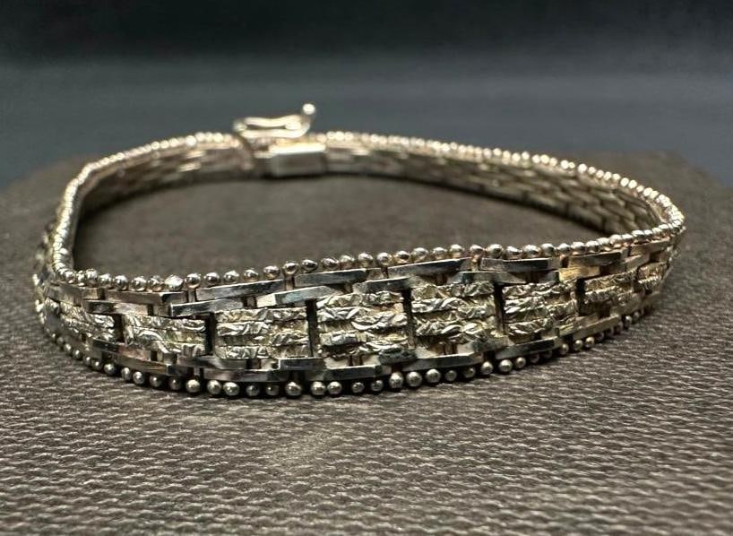 Sterling Silver Weave-Link Bracelet (1 of 2)