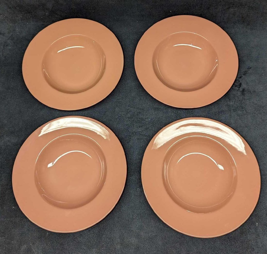 4 Peach Lenox Fine China Rim Soup Bowls A: 4 Peach Lenox Fine China Rim Soup Bowls A. Each bowl is approx 8 1/4" x 8 1/4" x 1 1/4" and the total weight is 2.61 lbs. The bowls have no chips or cracks.