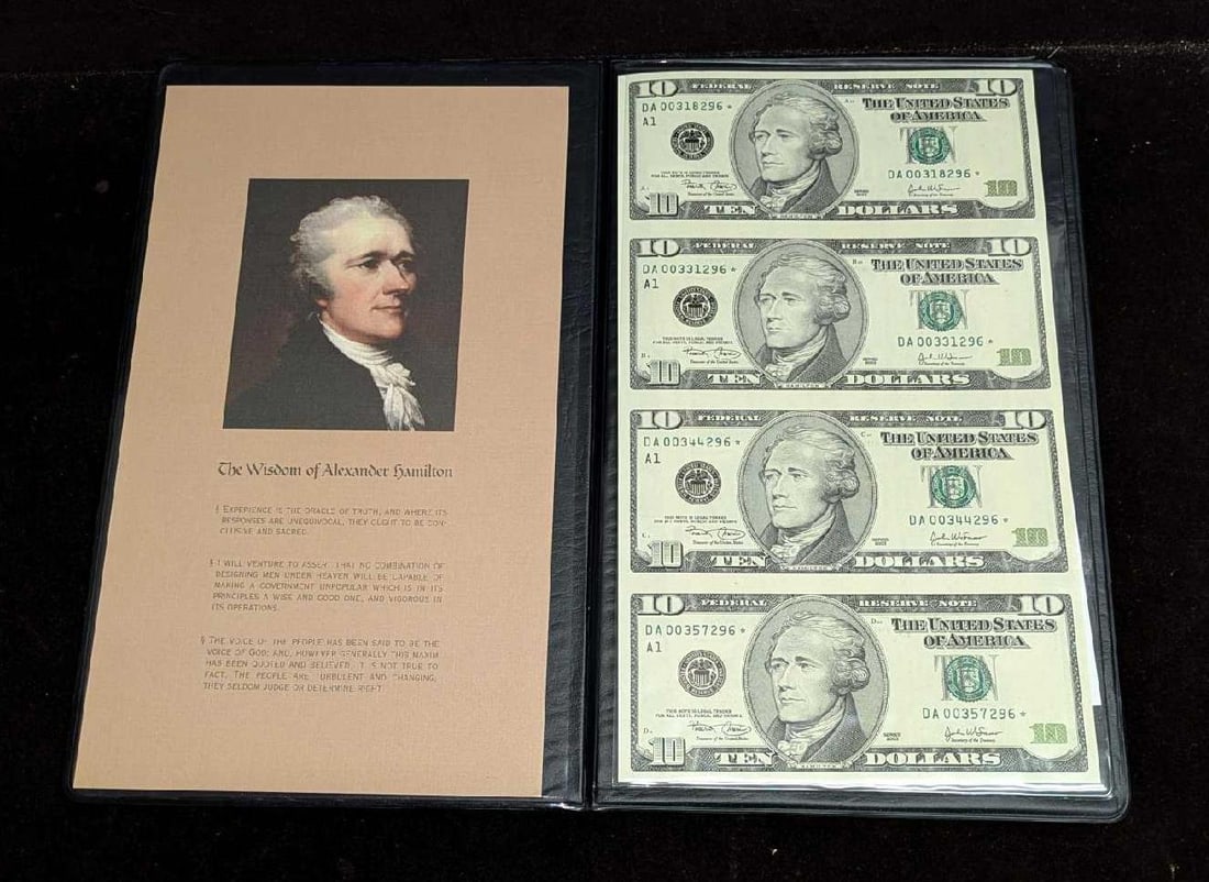 World Reserve Monetary Exchange Uncut Sheet $10 Bills (1 of 4)