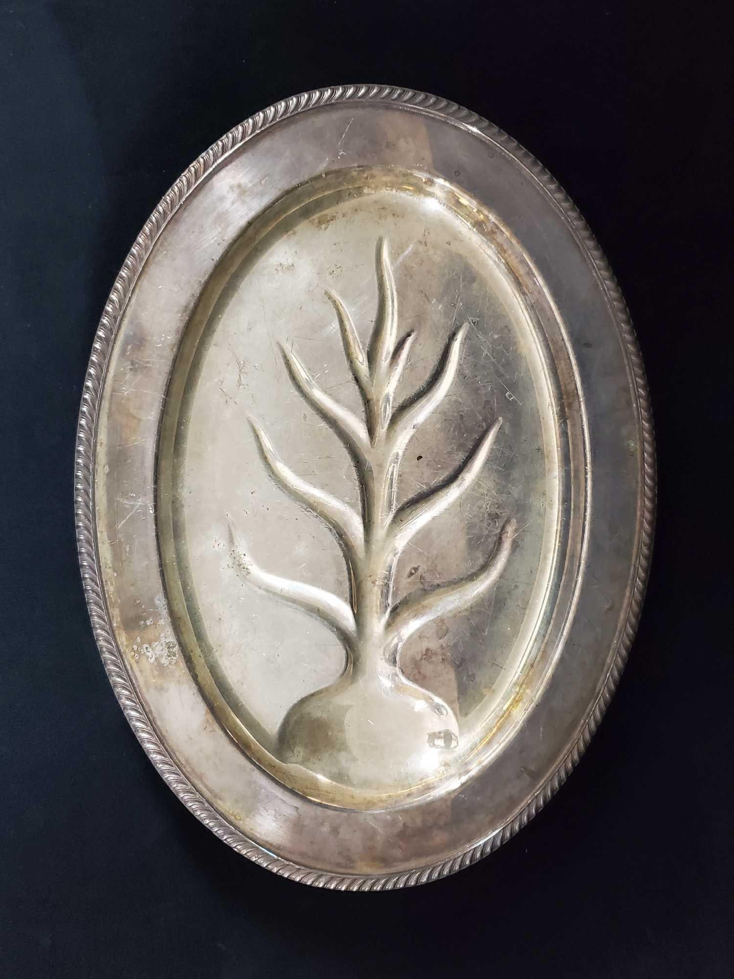 Vintage VM Rogers Silverplate Footed Serving Tray (1 of 7)