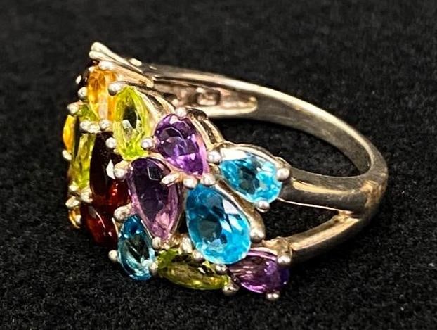 Multicolor Stone Sterling Silver Ring (1 of 5)