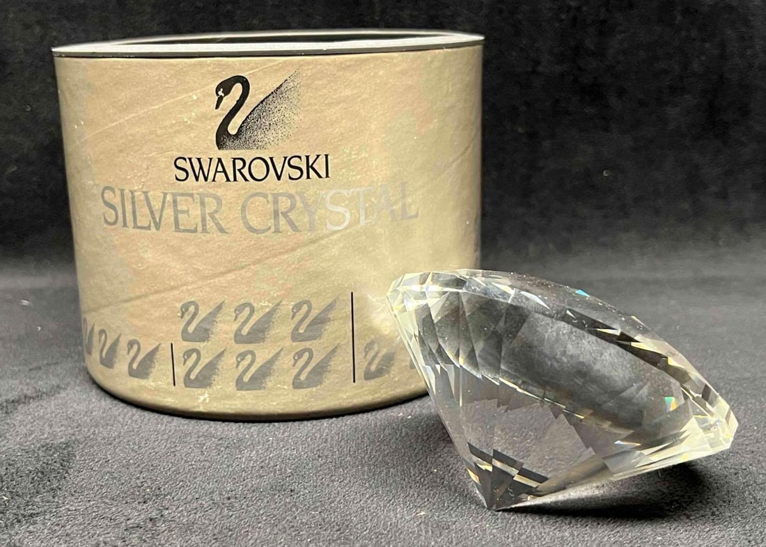 Swarovski Crystal Large Diamond Paperweight Figurine #7433 In Original Box (1 of 16)