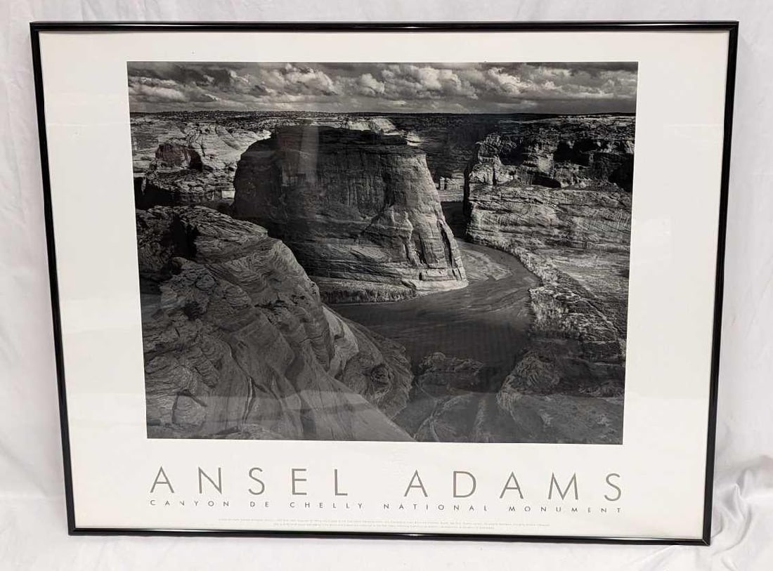 Ansel Adams Canyon De Chelly Authorized Edition Embossed Poster: Ansel Adams Canyon De Chelly Authorized Edition Embossed Poster. The framed poster is approx 30 1/4" x 1" x 24" and it weighs 8.60 lbs.