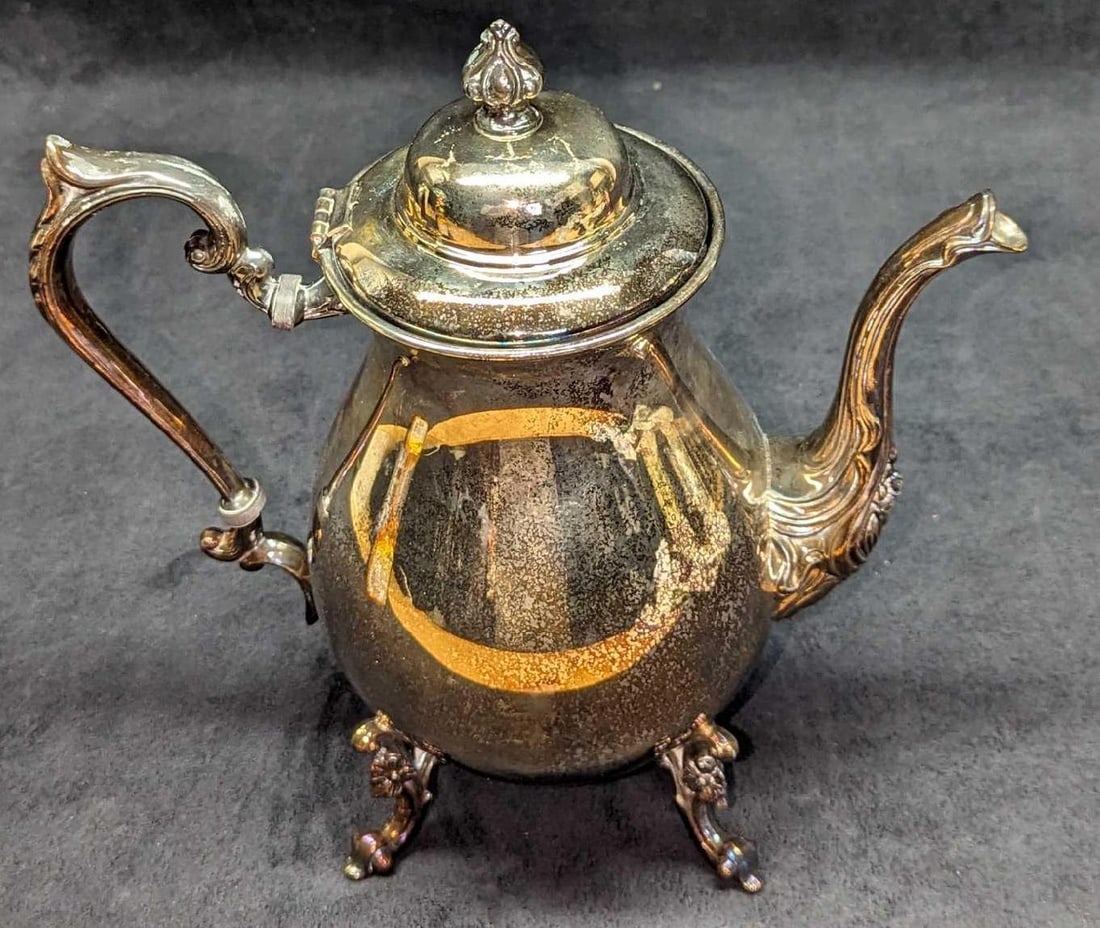 Vintage Silverplate On Copper Teapot B (1 of 7)