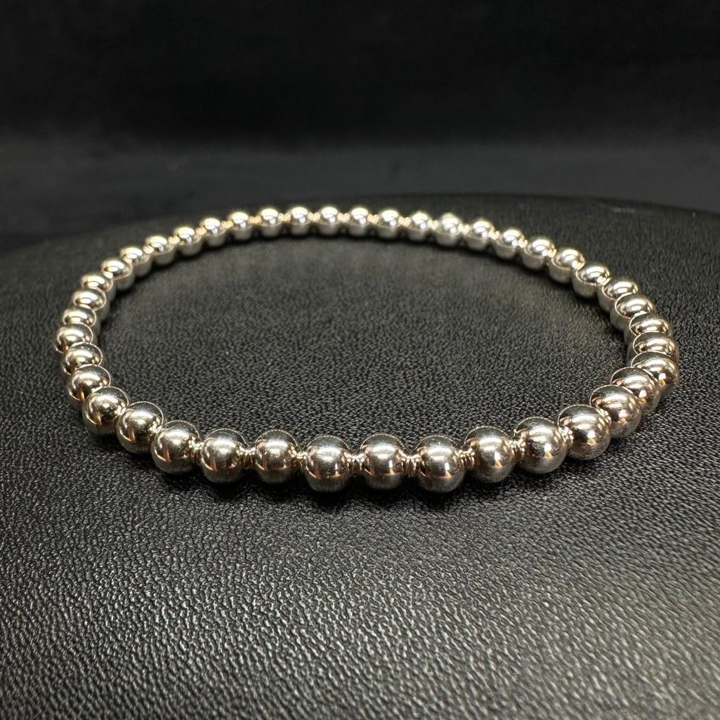 Sterling Silver Bead Stretch Bracelet D (1 of 4)