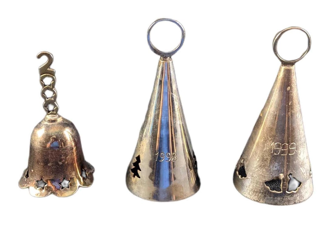 Three Christmas Silver Plated Bells 1998 to 2000 (1 of 7)